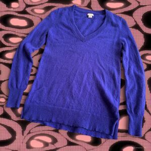 J. Crew XS 100% Cashmere V-Neck Sweater in Periwinkle